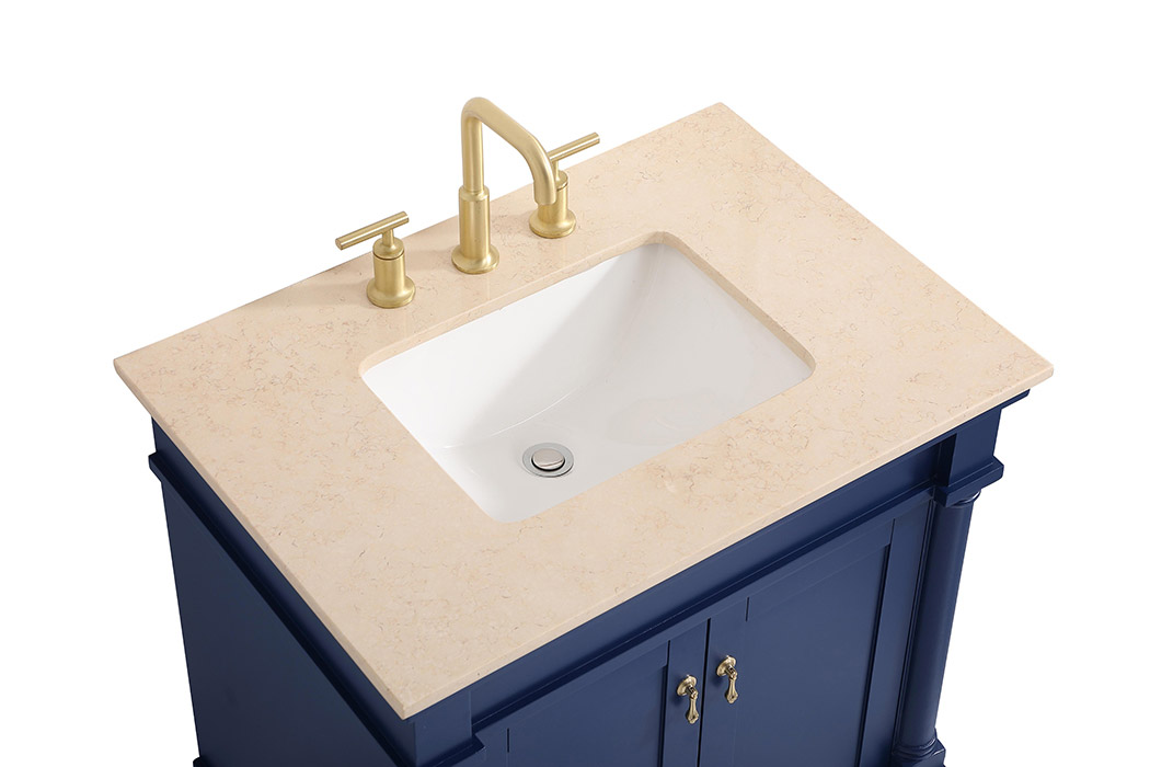 Elegant 30" Single Bathroom Vanity Set - Blue (VF-1030BL)