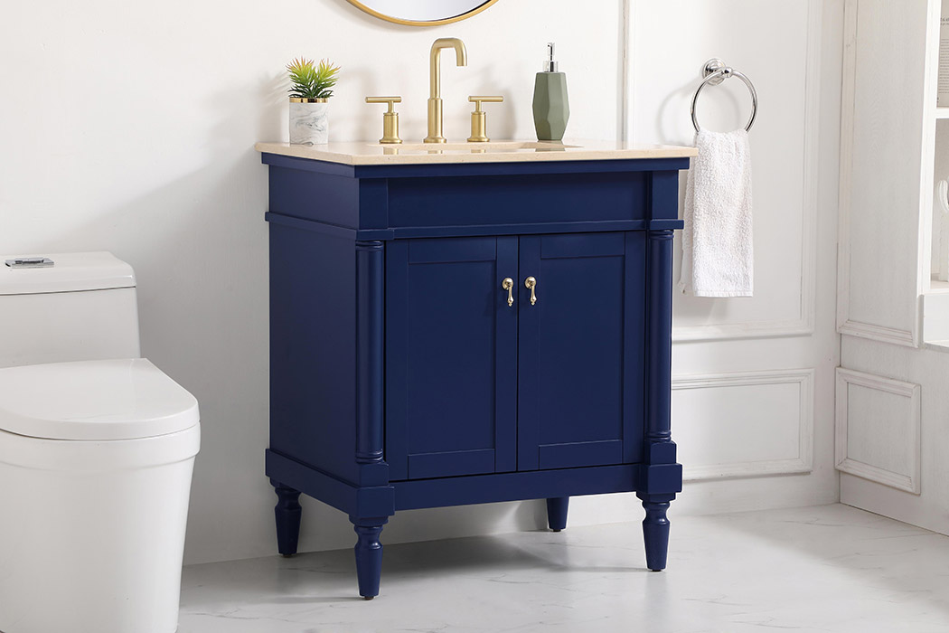 Elegant 30" Single Bathroom Vanity Set - Blue (VF-1030BL)