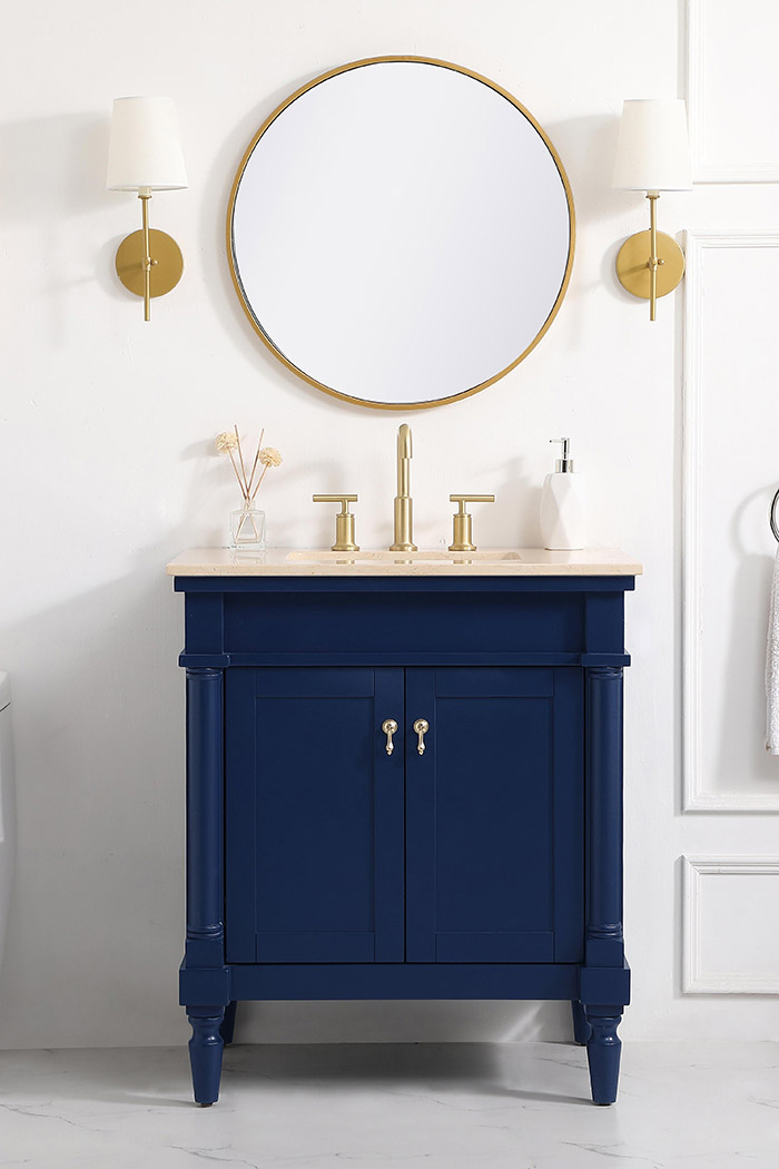 Elegant 30" Single Bathroom Vanity Set - Blue (VF-1030BL)