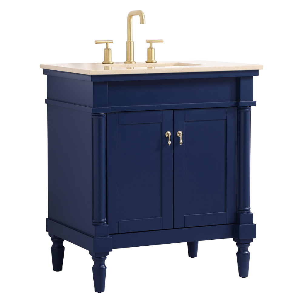 Elegant 30" Single Bathroom Vanity Set - Blue (VF-1030BL)