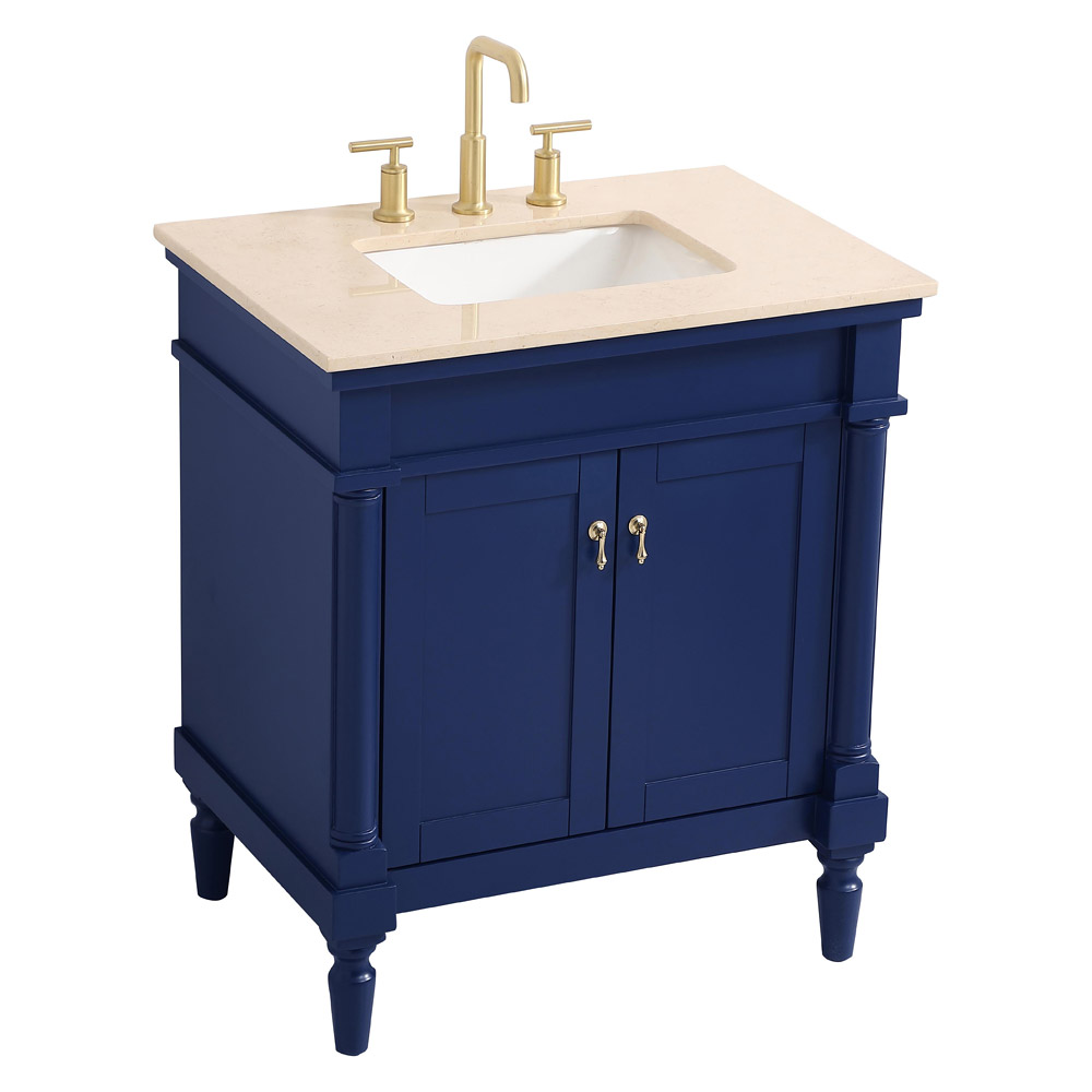 Elegant 30" Single Bathroom Vanity Set - Blue (VF-1030BL)