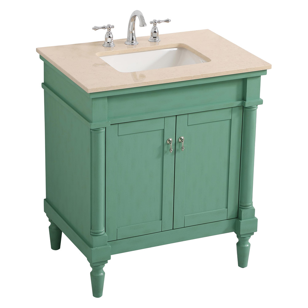 Elegant 30" Single Bathroom Vanity Set - Vintage Mint (VF-1030VM)