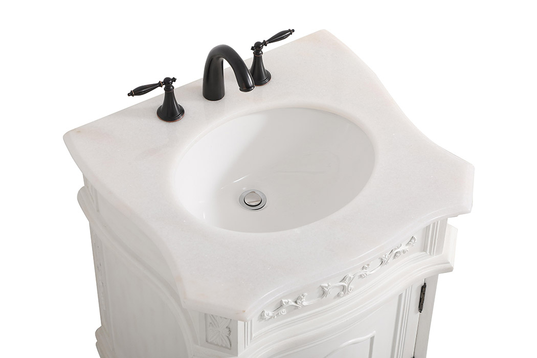 Elegant 24" Single Bathroom Vanity Set - Antique White (VF-1031AW)