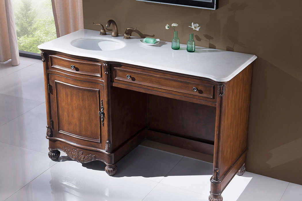 Elegant - Windsor 52" Single Bathroom Vanity Set (VF-1044BR)