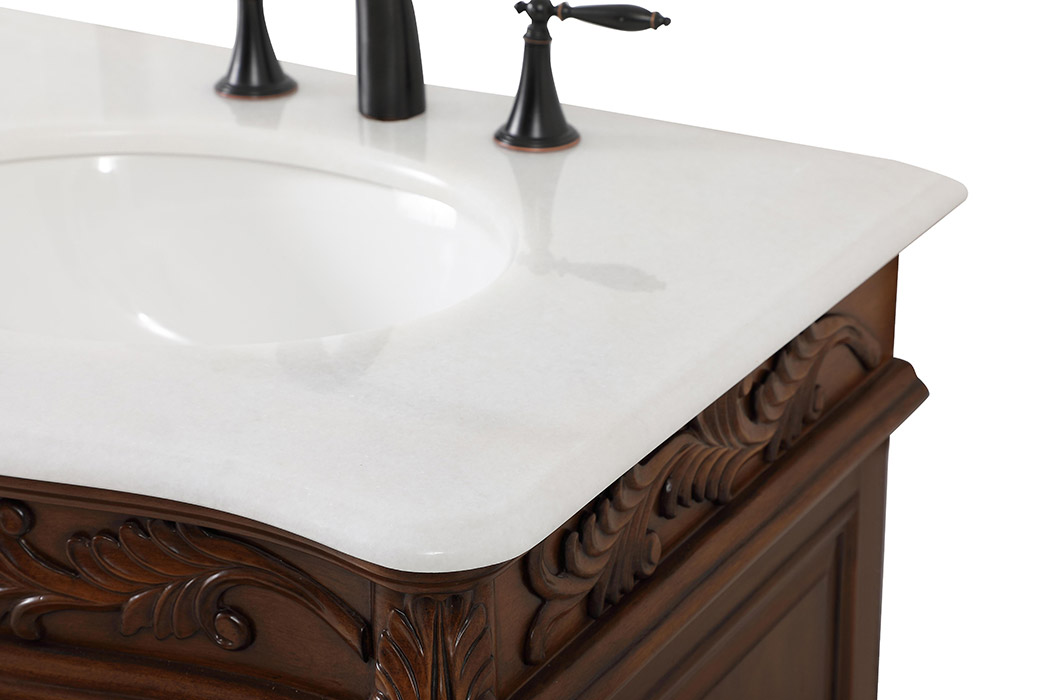 Elegant Windsor 60" Wide Double Vanity Set - Teak (VF-1049TK)