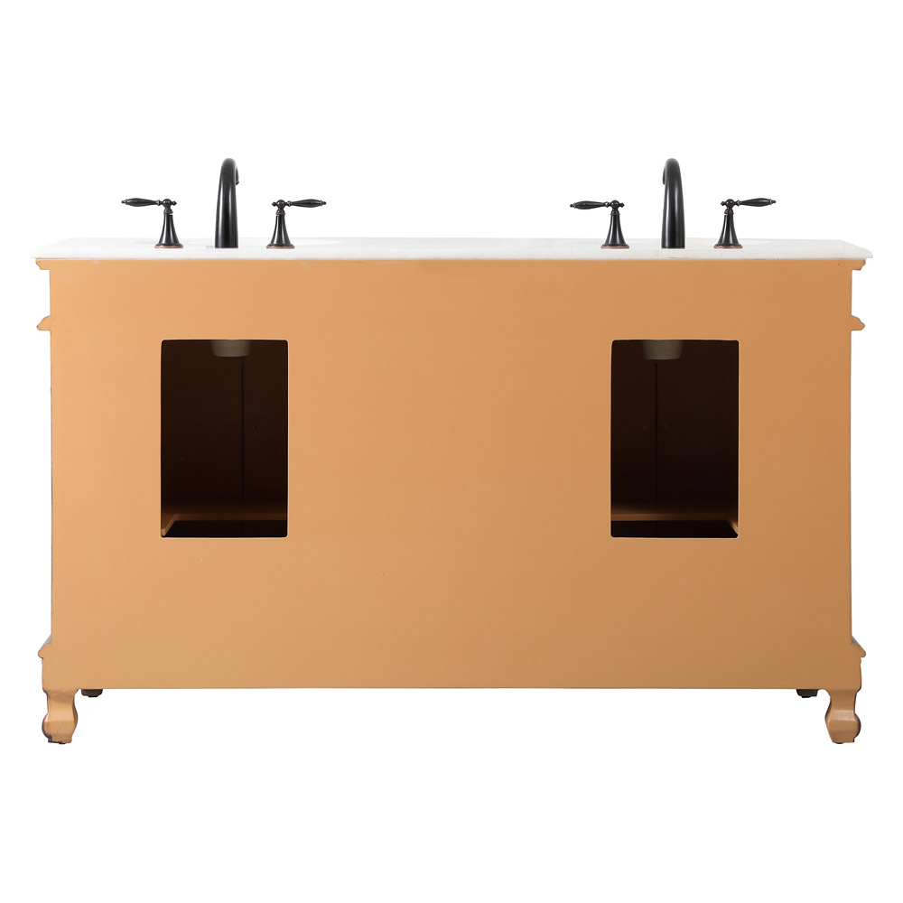 Elegant Windsor 60" Wide Double Vanity Set - Teak (VF-1049TK)