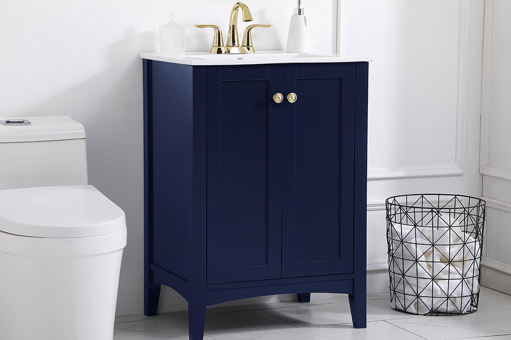 Elegant Mod 24" Free Standing Single Bathroom Vanity Set - Blue (VF-2003BL)