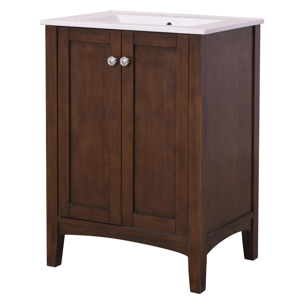 Elegant Mod 24" Free Standing Single Bathroom Vanity Set - Brown (VF-2007)