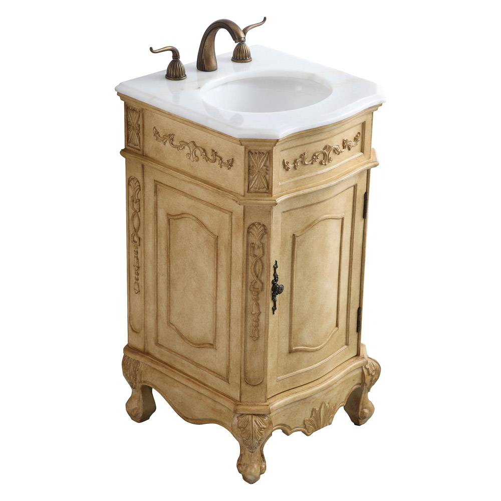 Elegant Danville Vanity Sink Set - Antique Beige, L 19" (VF10119AB)