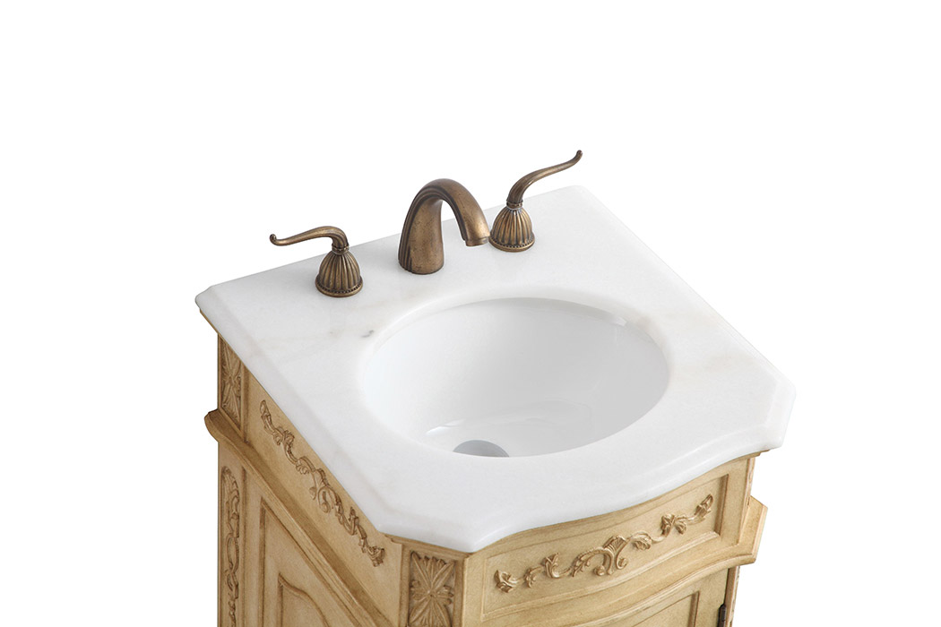 Elegant Danville Vanity Sink Set - Antique Beige, L 19" (VF10119AB)