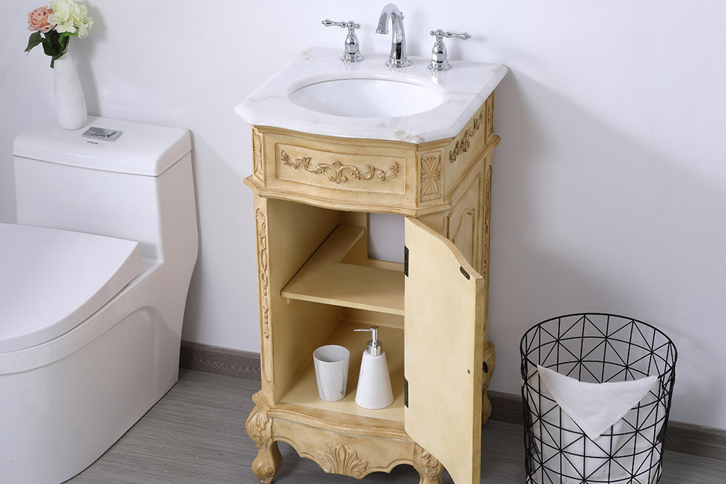 Elegant Danville Vanity Sink Set - Antique Beige, L 19" (VF10119AB)