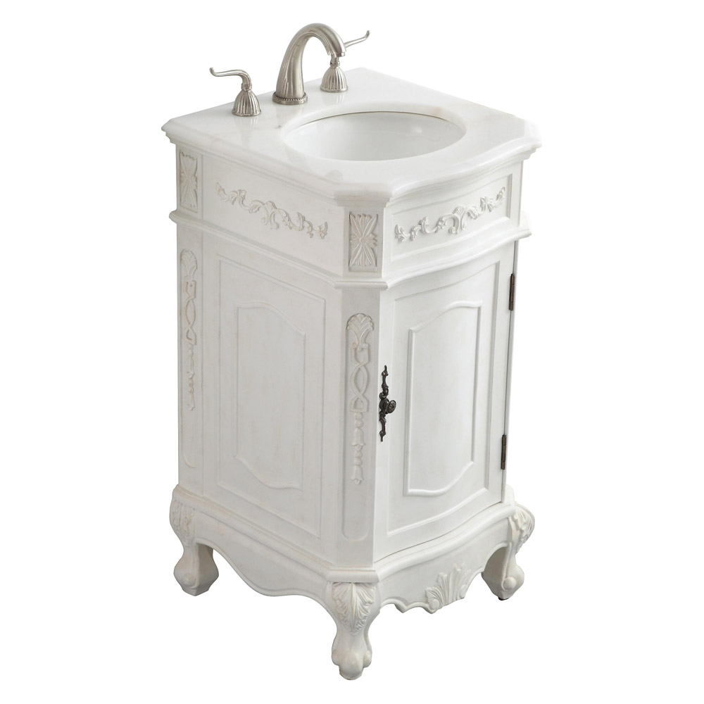 Elegant Danville Vanity Sink Set - Antique White, L 19" (VF10119AW)