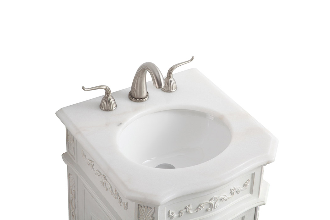 Elegant Danville Vanity Sink Set - Antique White, L 19" (VF10119AW)