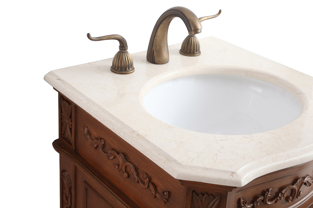 Elegant Danville Vanity Sink Set - Teak, L 19" (VF10119TK)