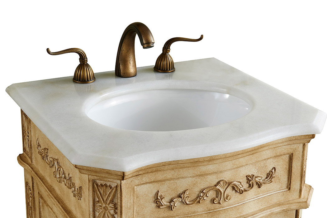 Elegant Vanity Sink Set - Antique Beige, L 21" (VF10121AB)