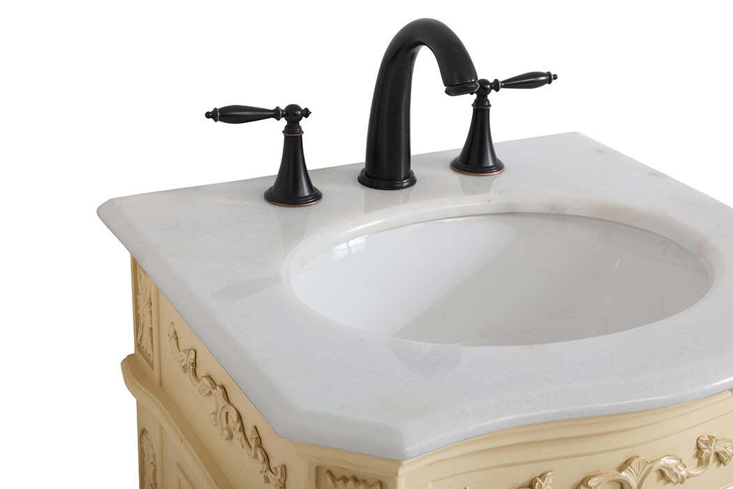 Elegant Vanity Sink Set - Light Antique Beige, L 21" (VF10121LT)