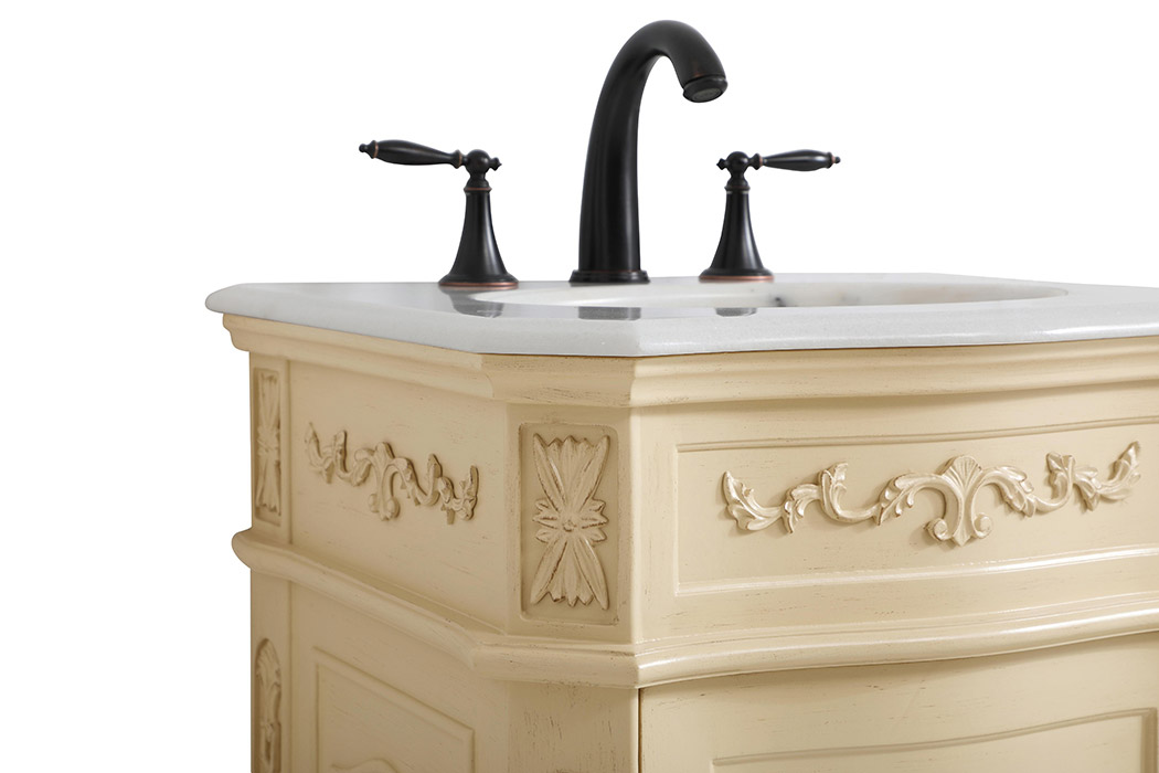 Elegant Vanity Sink Set - Light Antique Beige, L 21" (VF10121LT)