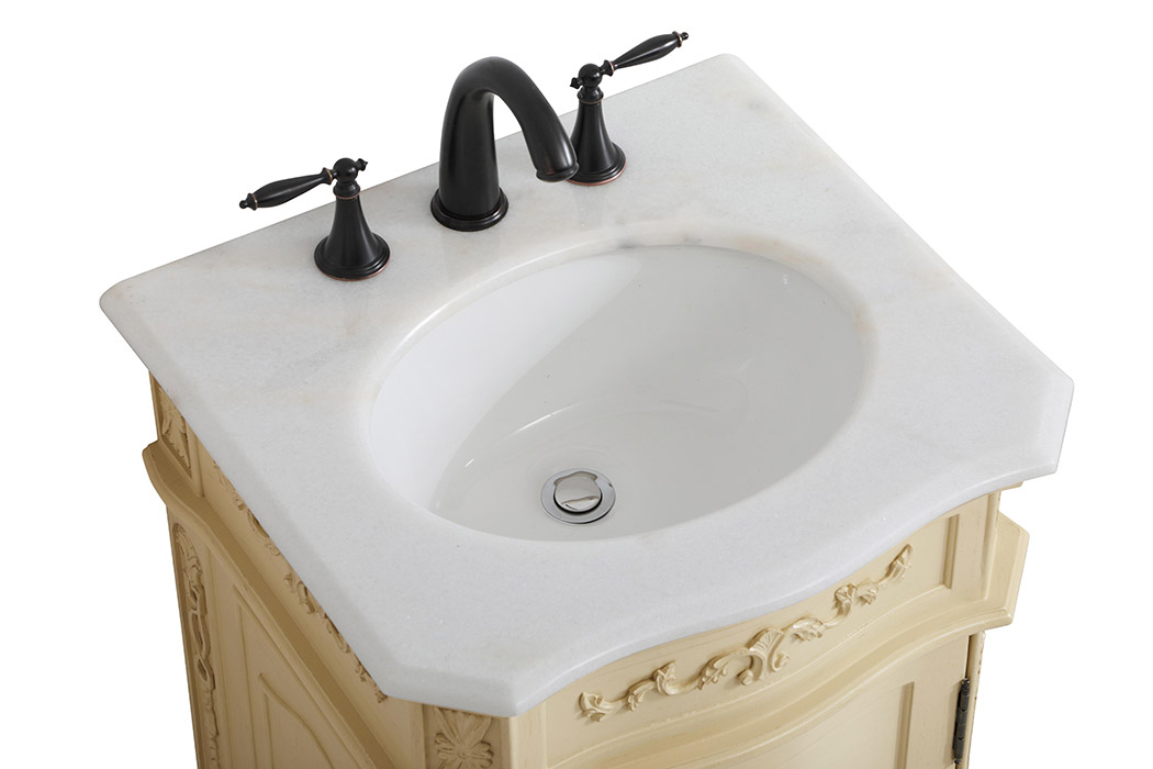 Elegant Vanity Sink Set - Light Antique Beige, L 21" (VF10121LT)