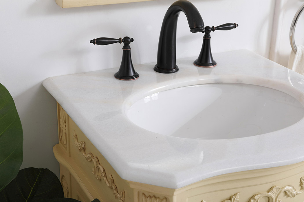 Elegant Vanity Sink Set - Light Antique Beige, L 21" (VF10121LT)