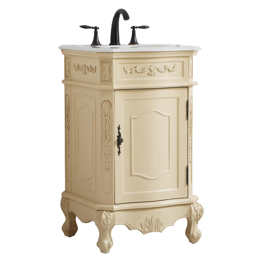 Elegant Vanity Sink Set - Light Antique Beige, L 21" (VF10121LT)