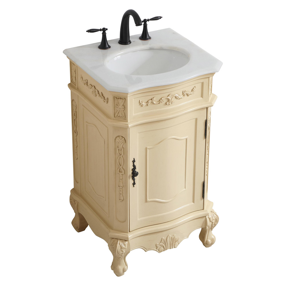 Elegant Vanity Sink Set - Light Antique Beige, L 21" (VF10121LT)