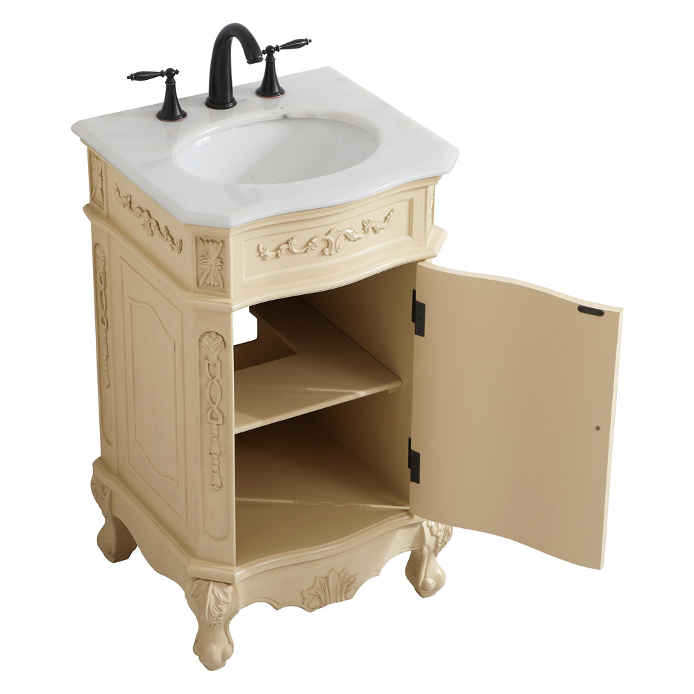 Elegant Vanity Sink Set - Light Antique Beige, L 21" (VF10121LT)