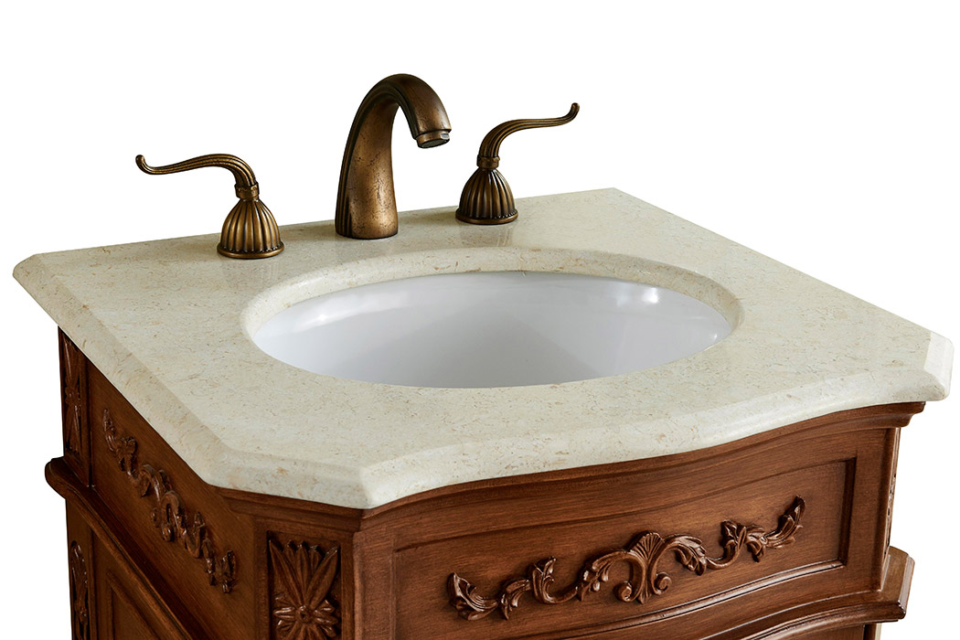 Elegant Vanity Sink Set - Teak, L 21" (VF10121TK)