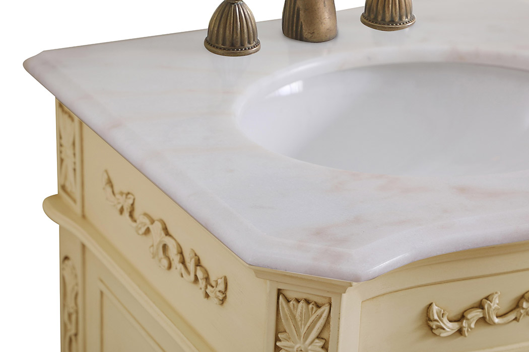 Elegant Danville Vanity Sink Set - Light Antique Beige, L 24" (VF10124LT)