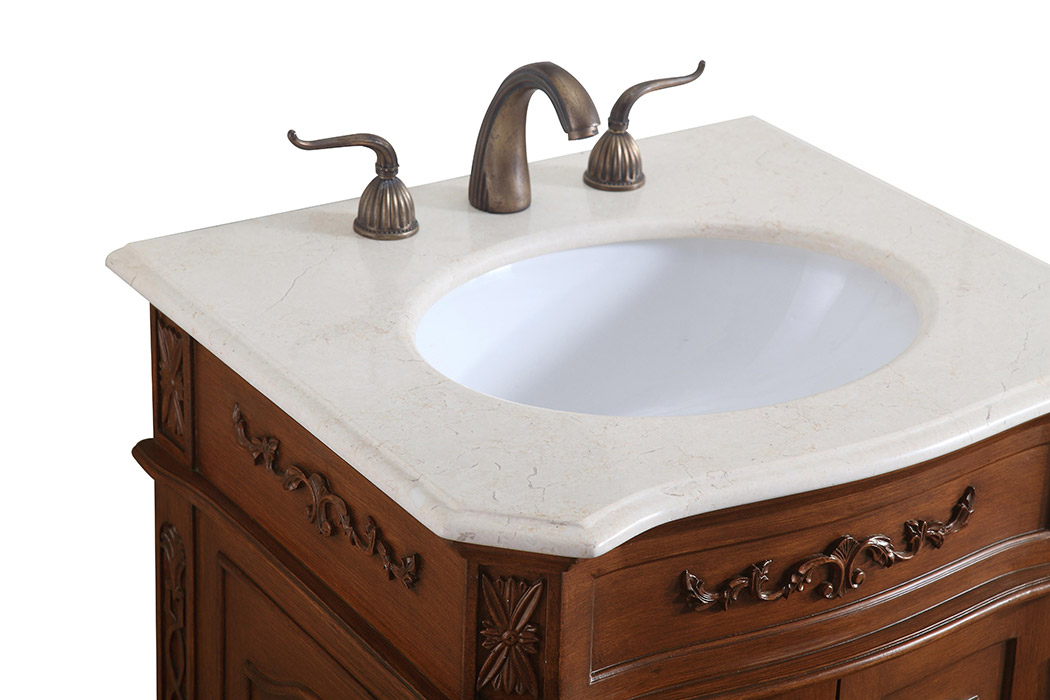 Elegant Danville Vanity Sink Set - Teak, L 27" (VF10127TK)