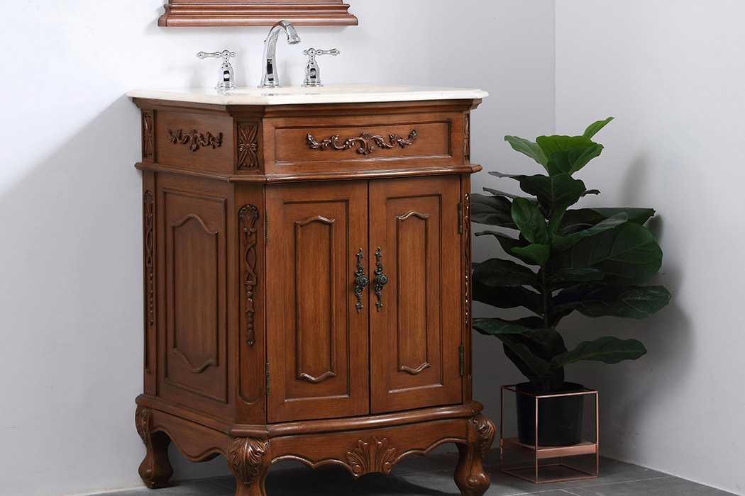 Elegant Danville Vanity Sink Set - Teak, L 27" (VF10127TK)