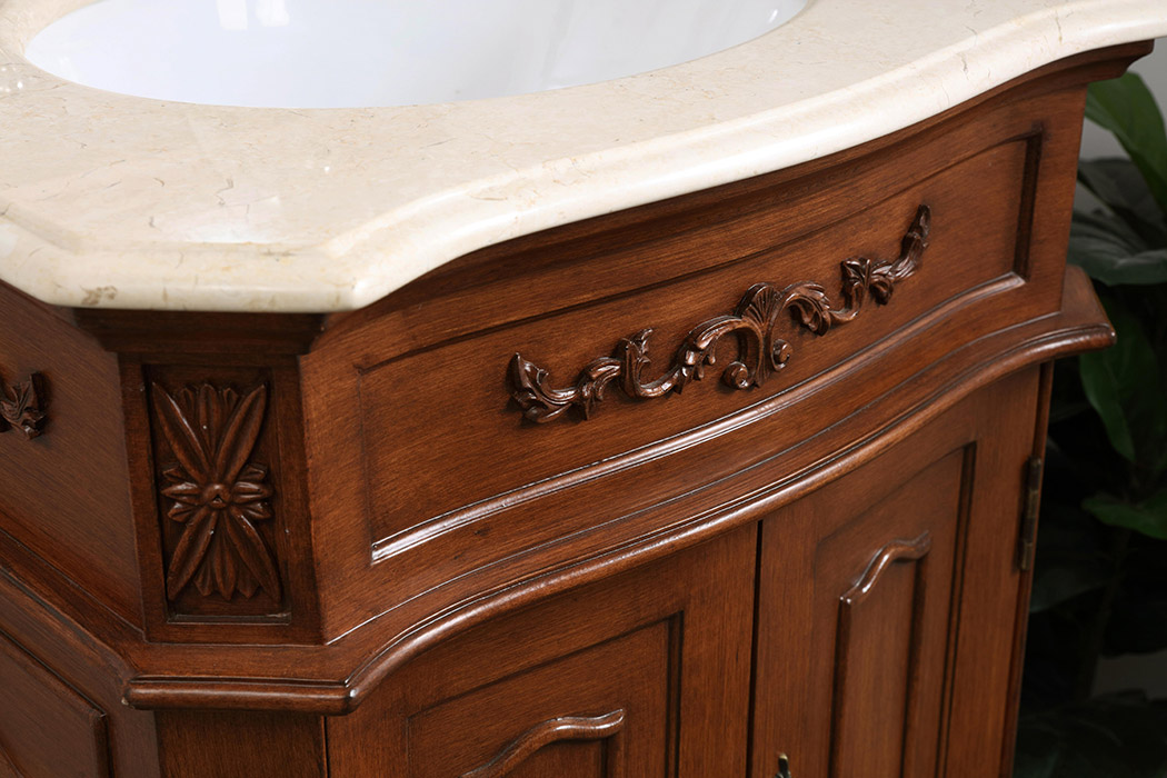 Elegant Danville Vanity Sink Set - Teak, L 27" (VF10127TK)