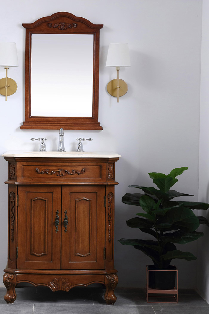 Elegant Danville Vanity Sink Set - Teak, L 27" (VF10127TK)