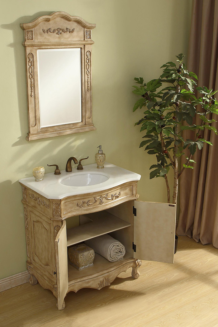 Elegant Danville Vanity Sink Set - Antique Beige, L 32" (VF10132AB)