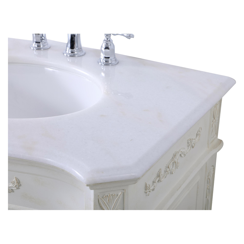 Elegant Danville Vanity Sink Set - Antique White, L 32" (VF10132AW)