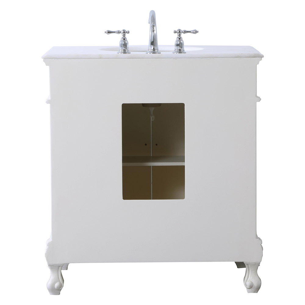 Elegant Danville Vanity Sink Set - Antique White, L 32" (VF10132AW)