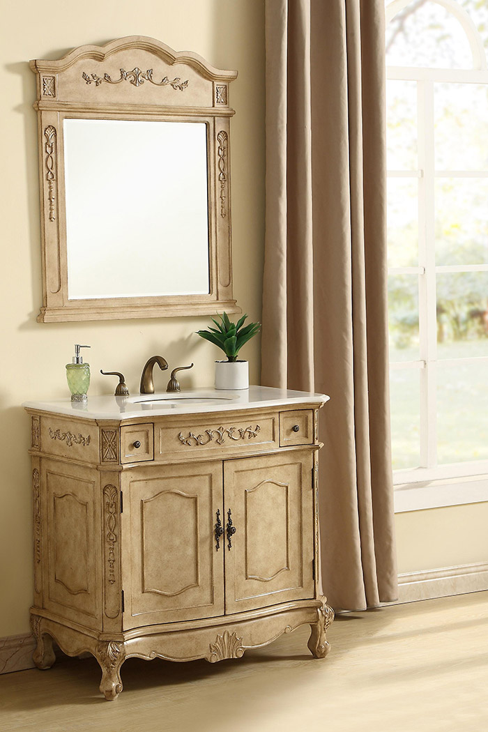 Elegant Danville Vanity Sink Set - Antique Beige, L 36" (VF10136AB)