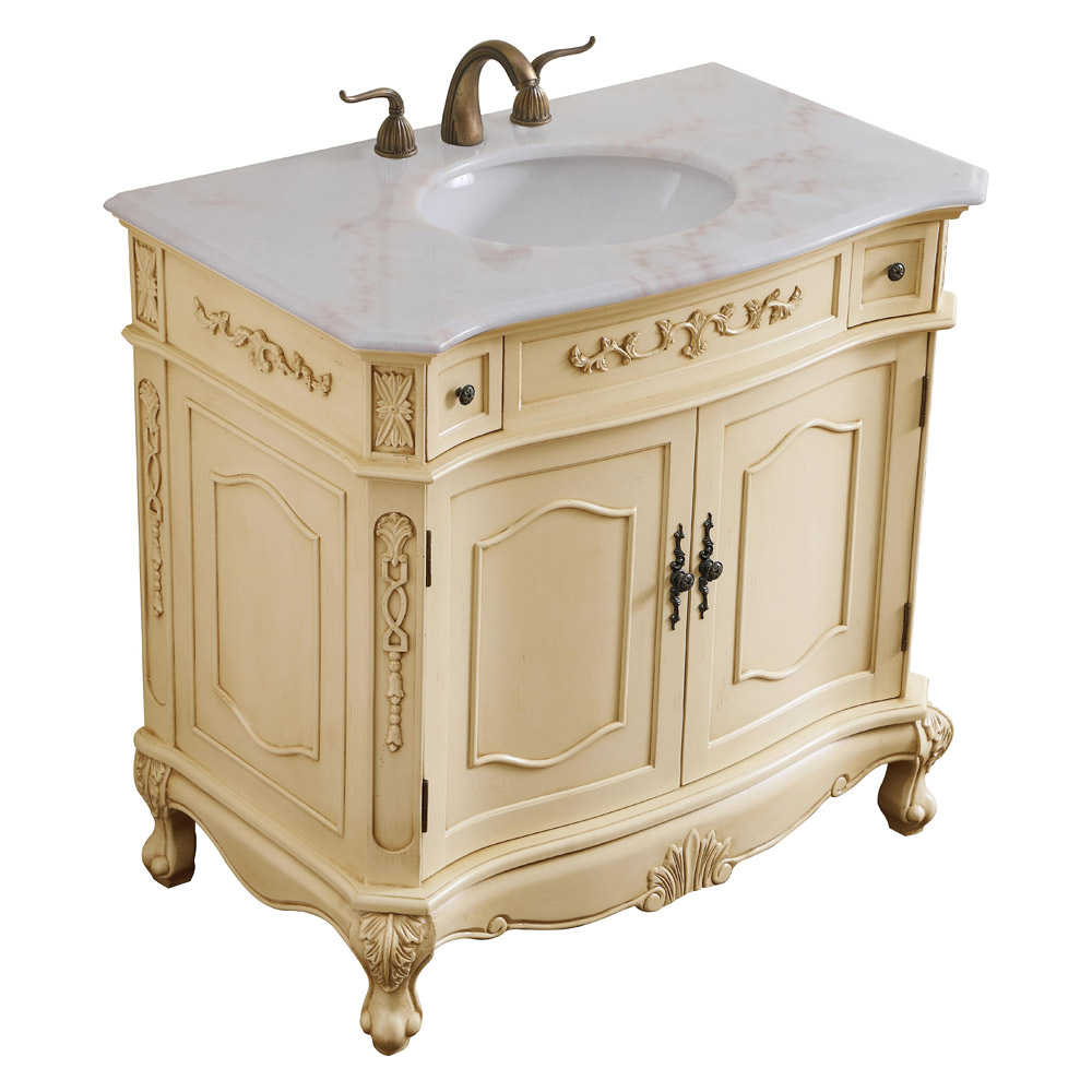 Elegant Danville Vanity Sink Set - Light Antique Beige, L 36" (VF10136LT)