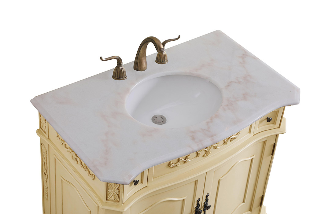 Elegant Danville Vanity Sink Set - Light Antique Beige, L 36" (VF10136LT)