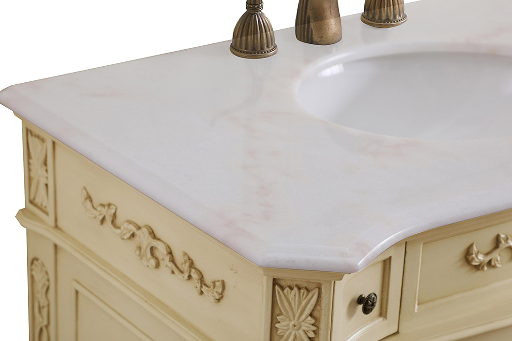 Elegant Danville Vanity Sink Set - Light Antique Beige, L 36" (VF10136LT)