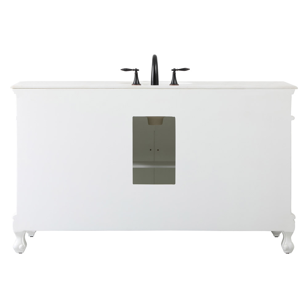 Elegant Danville Single Vanity Sink Set - Antique White (VF10160AW)