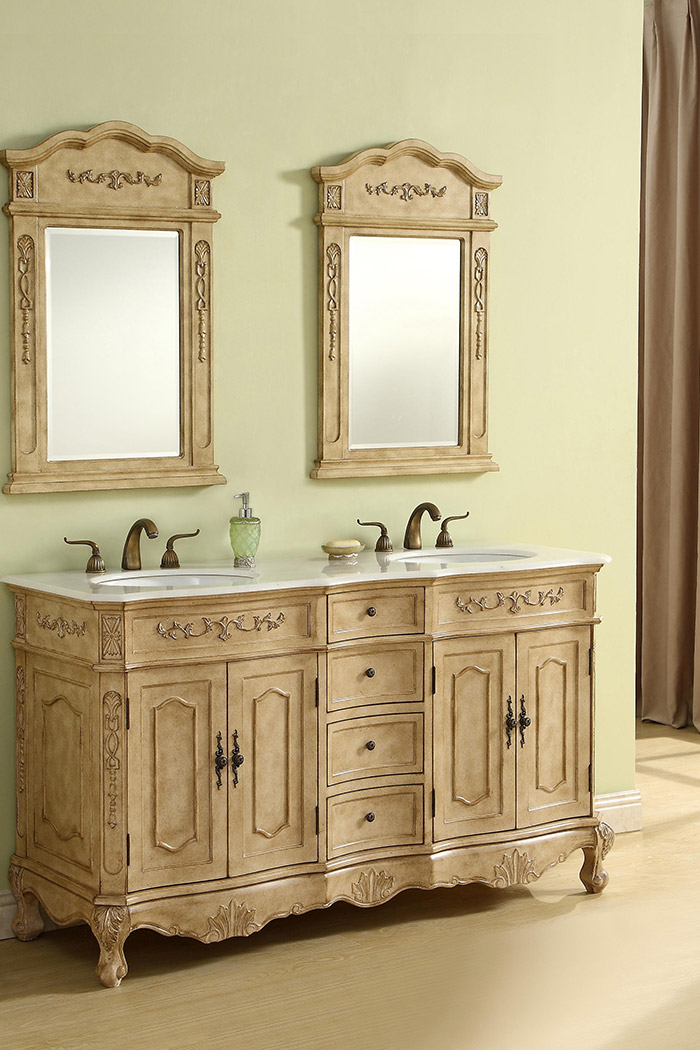 Elegant Danville Double Vanity Sink Set - Antique Beige (VF10160DAB)