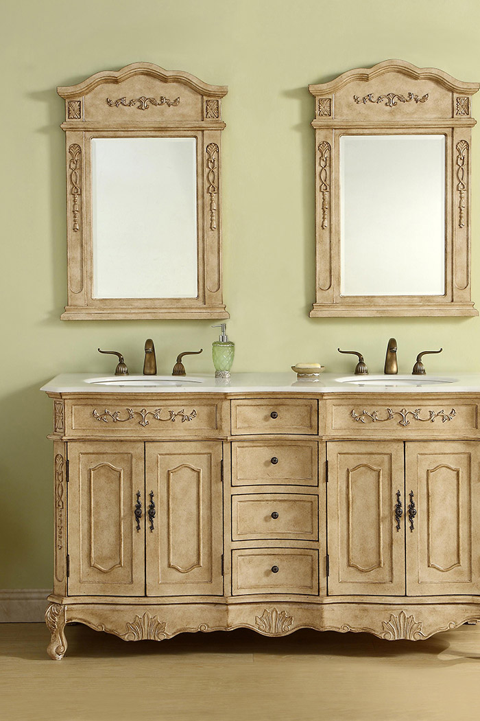 Elegant Danville Double Vanity Sink Set - Antique Beige (VF10160DAB)