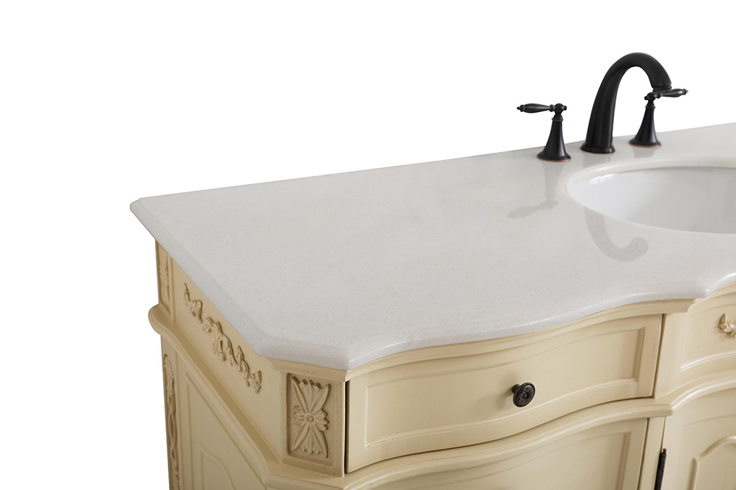 Elegant Danville Single Vanity Sink Set - Light Antique Beige (VF10160LT)