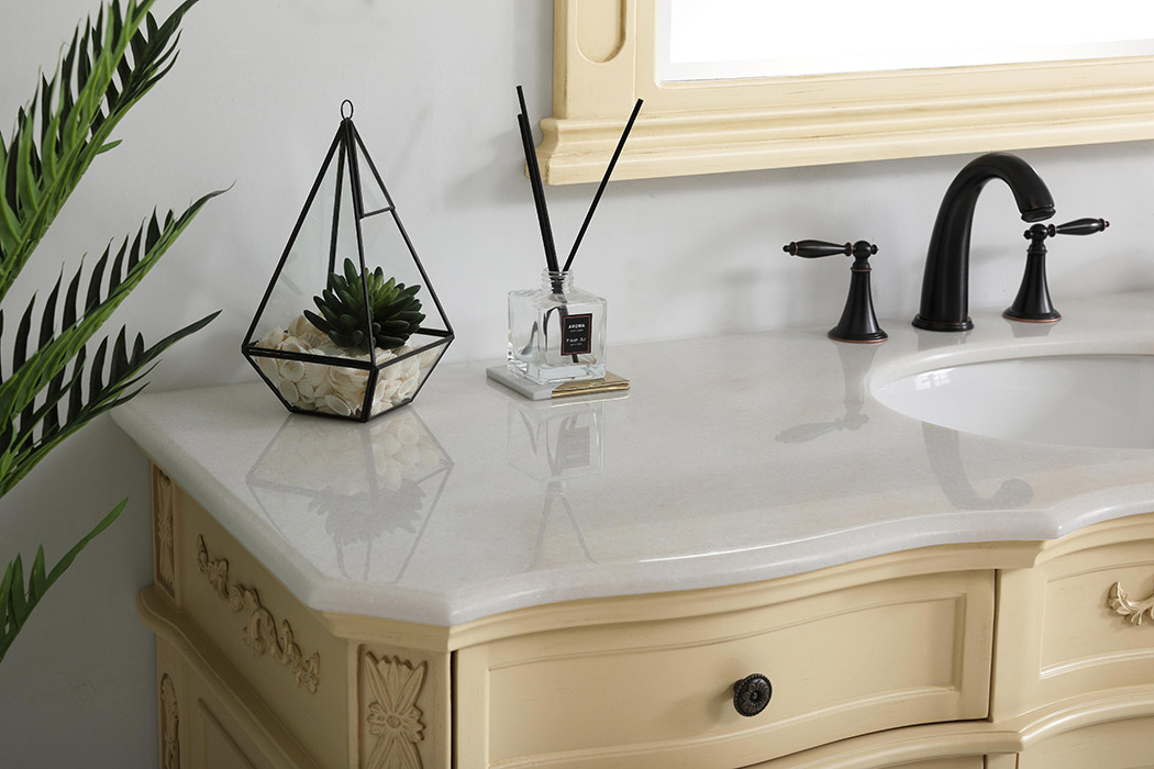 Elegant Danville Single Vanity Sink Set - Light Antique Beige (VF10160LT)