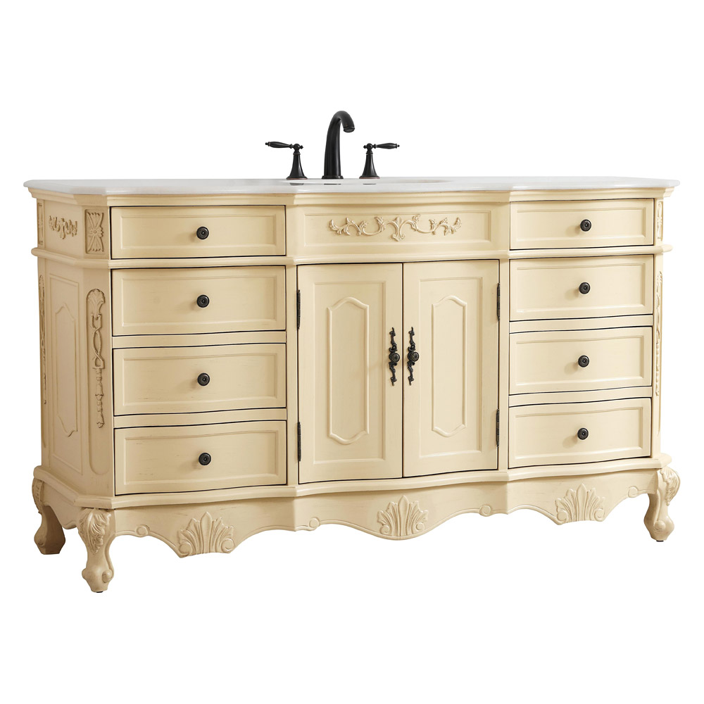 Elegant Danville Single Vanity Sink Set - Light Antique Beige (VF10160LT)