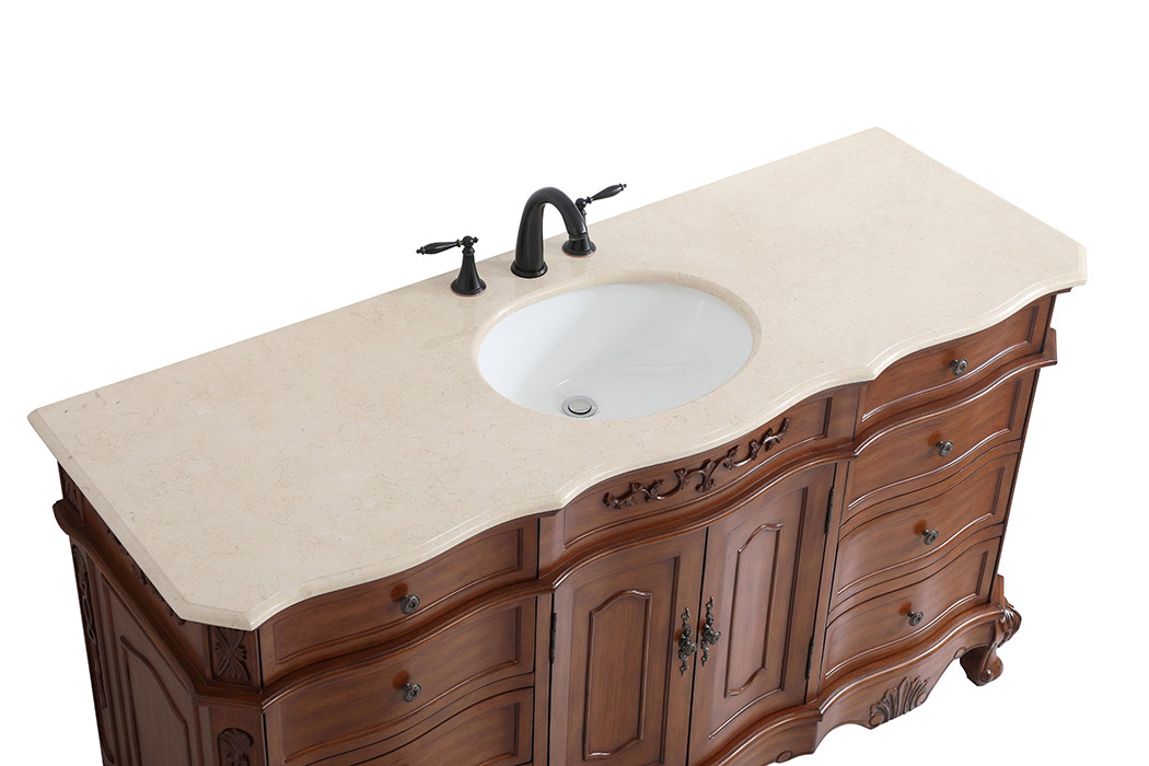 Elegant Danville Single Vanity Sink Set - Teak (VF10160TK)