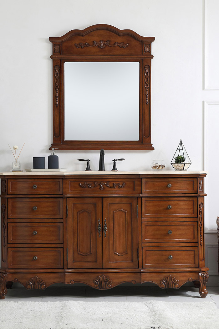 Elegant Danville Single Vanity Sink Set - Teak (VF10160TK)