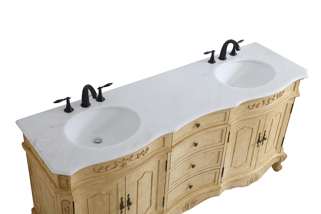 Elegant Danville Double Vanity Sink Set - Antique Beige (VF10172DAB)