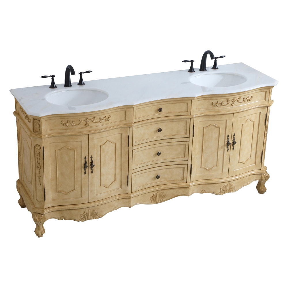 Elegant Danville Double Vanity Sink Set - Antique Beige (VF10172DAB)