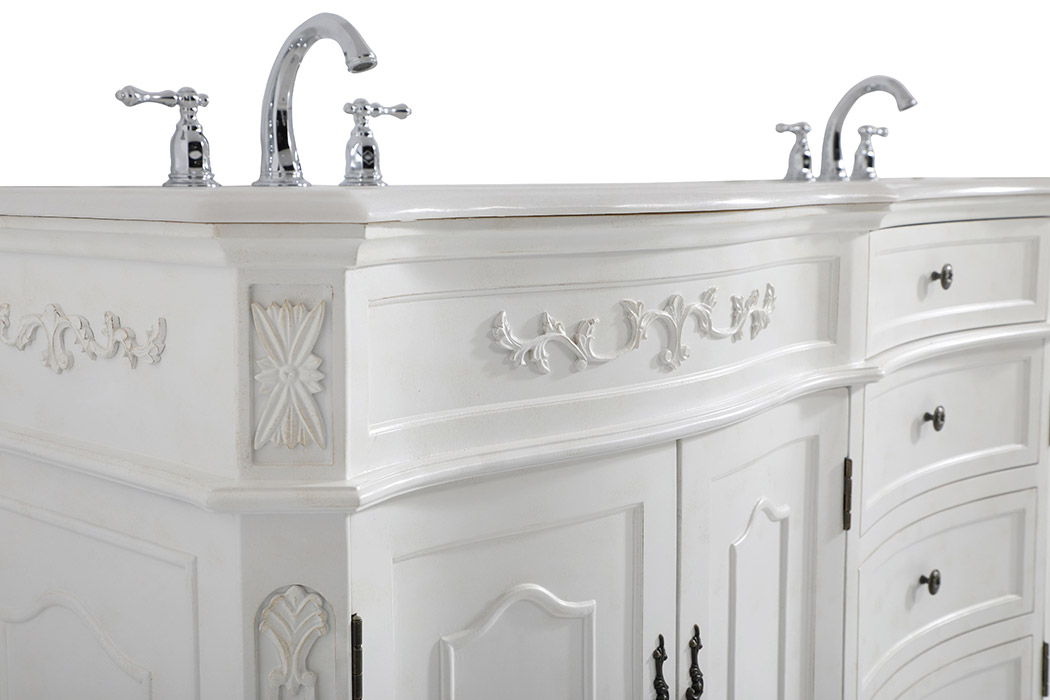 Elegant Danville Double Vanity Sink Set - Antique White (VF10172DAW)